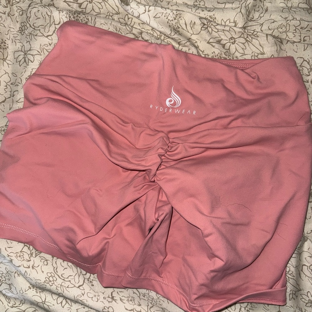 Ryderwear Rose Pink High-Waist Athletic Shorts